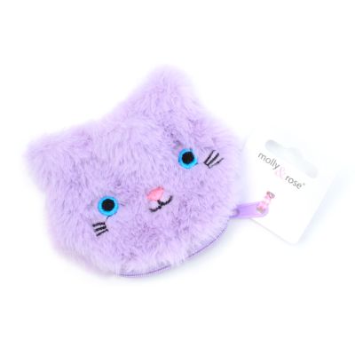 Cat face purse with zip 9x8cm