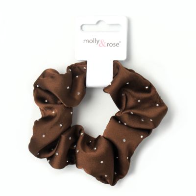 Regular - Satin scrunchie with diamante detail. Dia.10cm