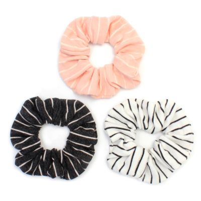 Regular - 100% cotton striped scrunchie. Dia.11cm