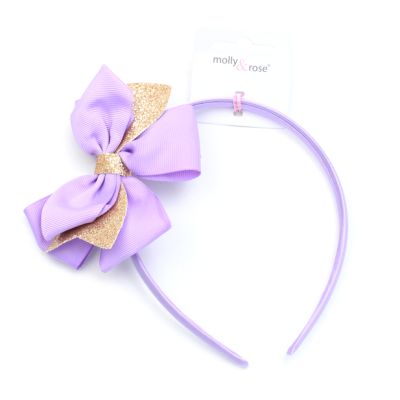 1cm wide large fabric bow aliceband