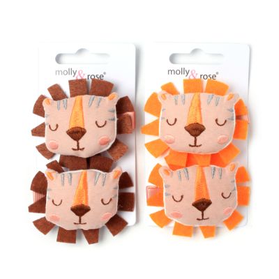 Lion head motif hair clip 5cm
