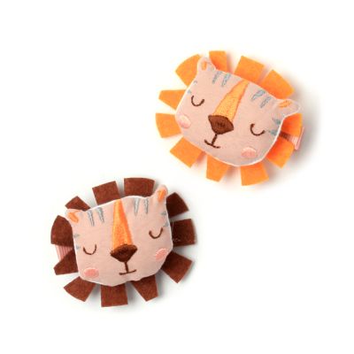 Lion head motif hair clip 5cm