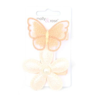 Butterfly and flower motif clips 5cm