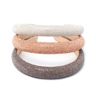 2cm wide slightly padded diamante aliceband. Metallics