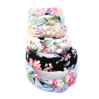 3cm wide floral print knotted aliceband