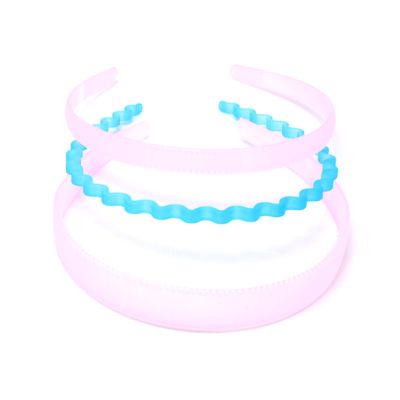 Card of 3 assorted frosted plastic alicebands