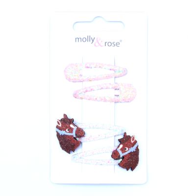 Card of 4 glitter and pony motif sleepies 4cm
