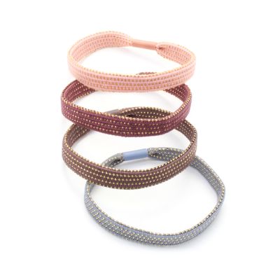 Flat elastics - Assorted - Card of 4 - 1cm wide