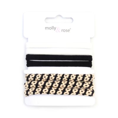 Jersey elastics - Black and White - Card of 7
