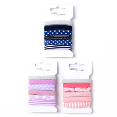 Jersey elastics - Assorted - Card of 6 - 8mm thick