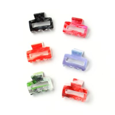 Open rectangle marble print clamp 4cm