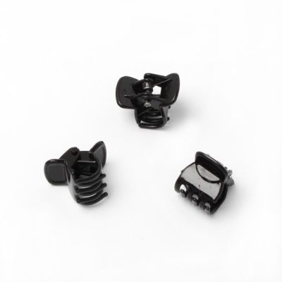 Card of 6 Black curved top mini clamps 1.5cm