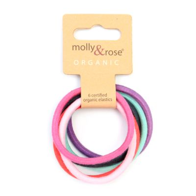 Organic cotton elastics - Assorted - Card of 6 - 4mm thick