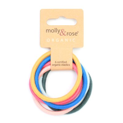 Organic cotton elastics - Assorted - Card of 6 - 4mm thick