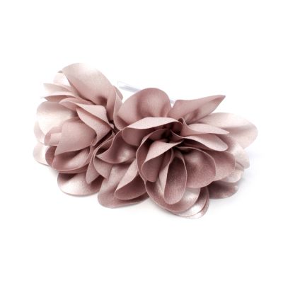 Large Champagne Grey double flower on an aliceband