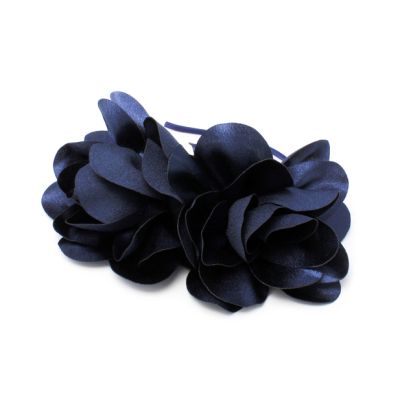 Large Navy double flower on an aliceband