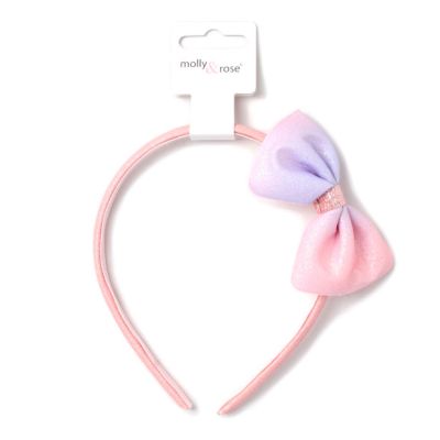 8mm wide pastel glitter aliceband with bow