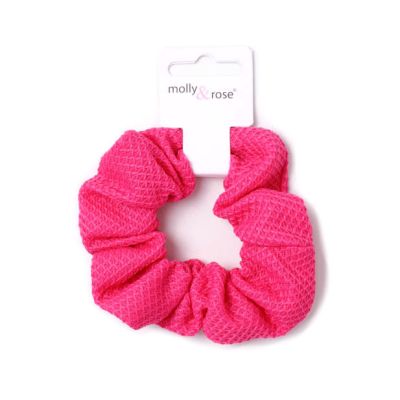 Regular - Berry coloured knit texture scrunchie.Dia.10cm