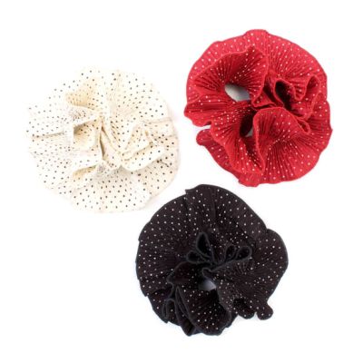 Extra Large - Double layered polka dot ribbed scrunchie.Dia.14cm
