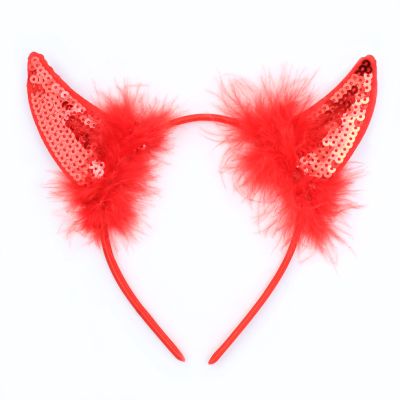 Sequin Devil horns aliceband