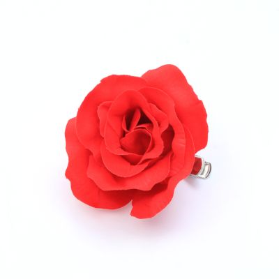 Red rose on a 4.5cm forked clip