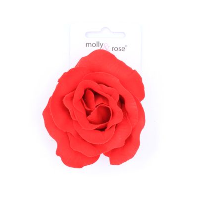 Red rose on a 4.5cm forked clip