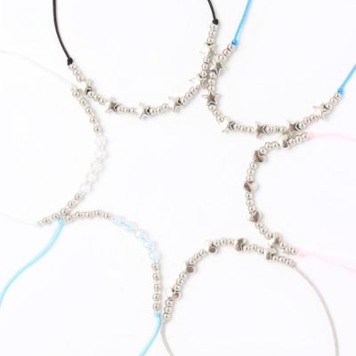 Corded anklet with beads