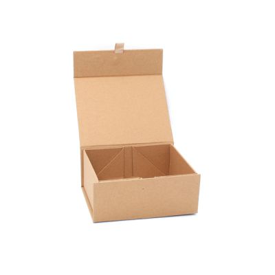 Size: 14x12x6cm. Kraft Fold Flat Gift Box With Magnetic Closure