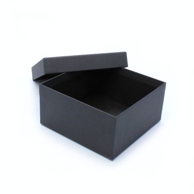 15x15x7.5cm. NO INSERT Black gift box.
