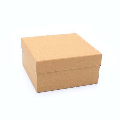 15x15x7.5cm. NO INSERT. Kraft gift box.