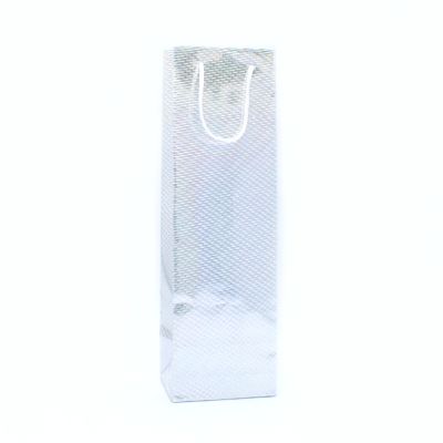 34x10x9cm. Silver holographic bottle bag