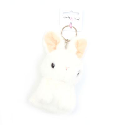 Large white bunny keyring 15cm