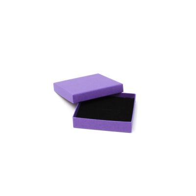Necklace / Bracelet box. 9x9x2cm. Purple kraft gift box.