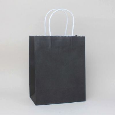 Size:23x18x10cm Black coloured kraft paper gift bag