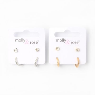 Studs and hoop earrings set