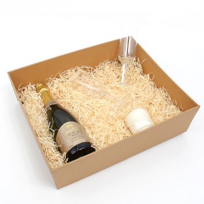 Size: 44x37x12cm. Kraft Hamper Tray Box