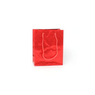 15x12x6cm. Red holographic paper gift bag