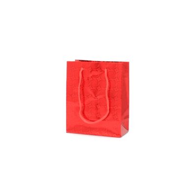 15x12x6cm. Red holographic paper gift bag