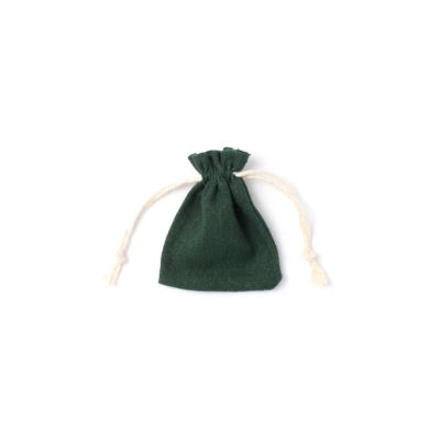 9.5x7.5cm. Forest Green cotton rich drawstring bag