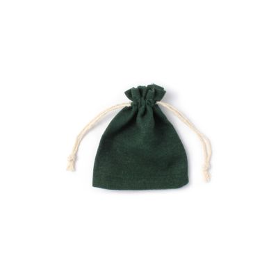 12x9.5cm. Forest Green cotton rich drawstring bag