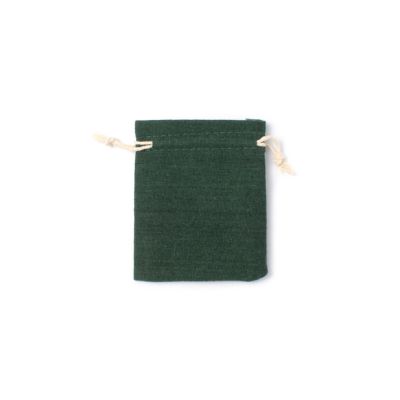 12x9.5cm. Forest Green cotton rich drawstring bag