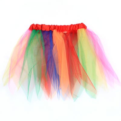 Child size rainbow net tutu. Waistband 15-28"