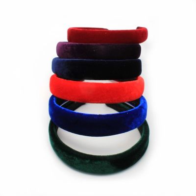 2.5cm wide velvet padded aliceband in School colours