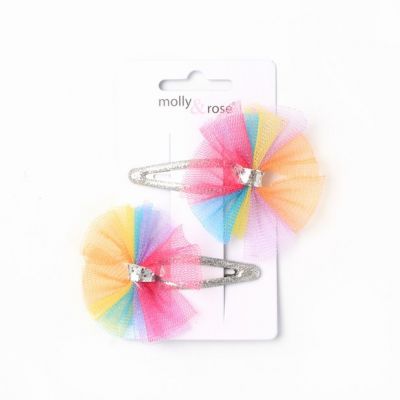 Card of 2 Rainbow bow sleepies. 5cm