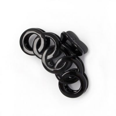 Linked circles design Black clamp 9cm