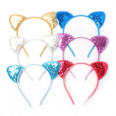 Sequin cat ears aliceband