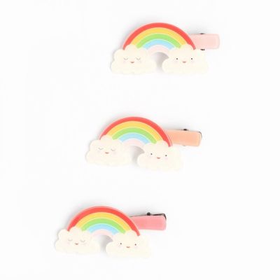 Plastic rainbow motif hair clip 4.5cm