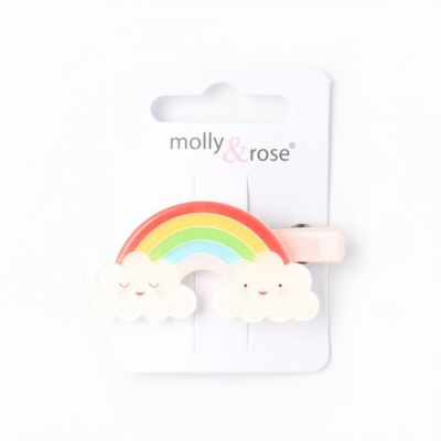 Plastic rainbow motif hair clip 4.5cm