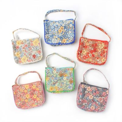 Floral print purse with shoulder strap 10x8cm