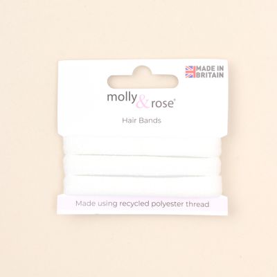 UK made - Recycled polyester jersey elastics - White